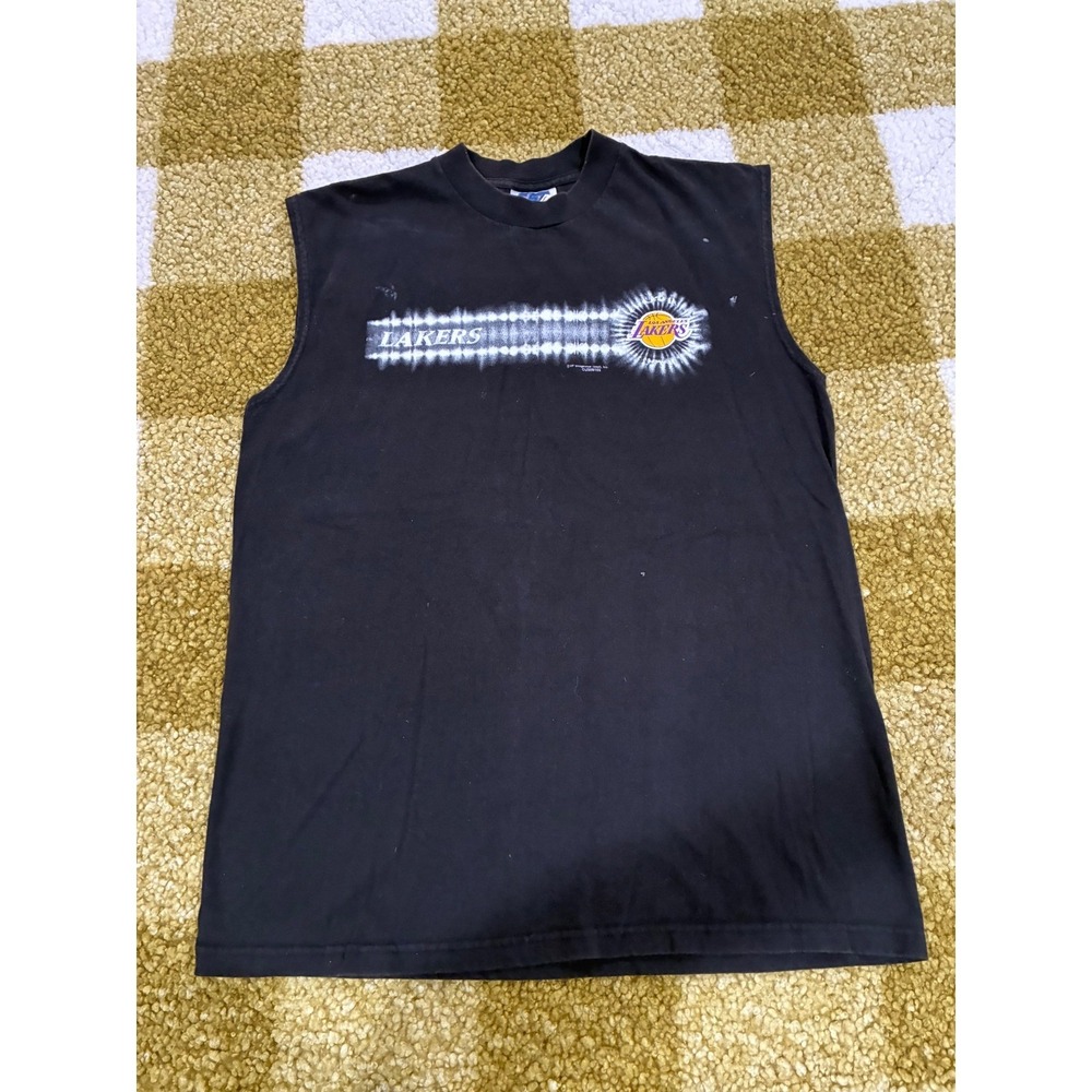 Vintage Los Angeles Lakers Sleeveless Muscle Tee Shirt Black VF Imagewear Large